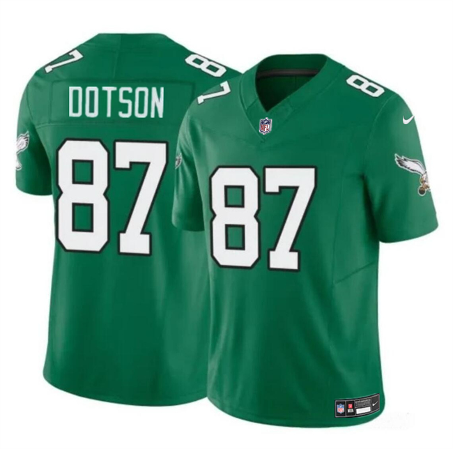 Men's Philadelphia Eagles #87 Jahan Dotson Kelly Green F.U.S.E Throwback Vapor Untouchable Limited Football Stitched Jersey